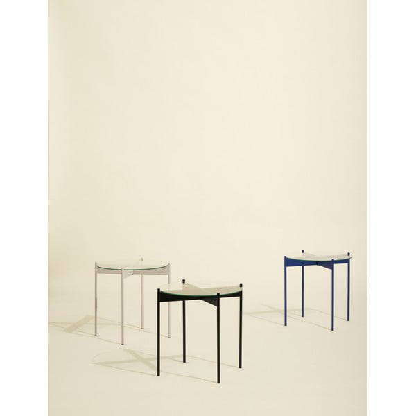 Apvalios formos šoninis stalas su stikliniu stalviršiu ø 45 cm Beam – Hübsch-image-1