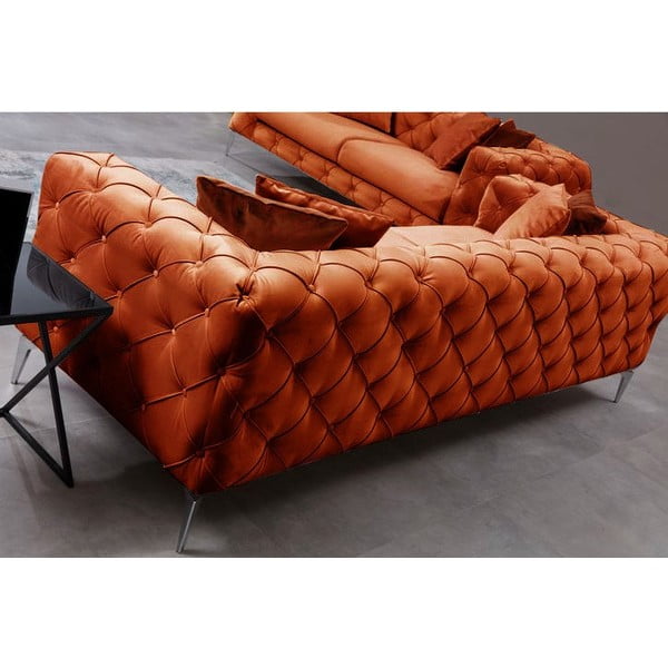 Sofa oranžinės spalvos iš velveto 237 cm Como – Artie-image-1