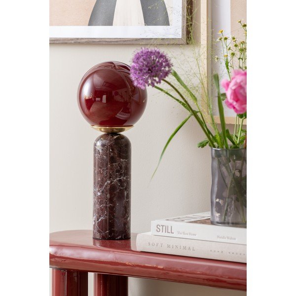 Bordo spalvos iš marmuro stalinis šviestuvas (aukštis 38 cm) Lazio Sphere – Leitmotiv-image-2