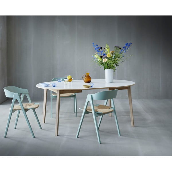 Išskleidžiamas valgomojo stalas su baltu stalviršiu Hammel Single Ø130-image-1