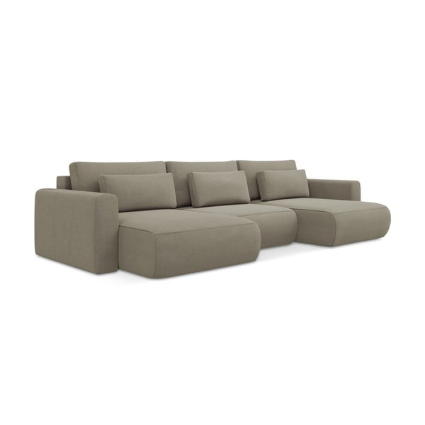 Šviesiai rudos spalvos sulankstoma/su sandėliavimo vieta kampinė sofa („U“ formos) Kapua – Makamii-image-3