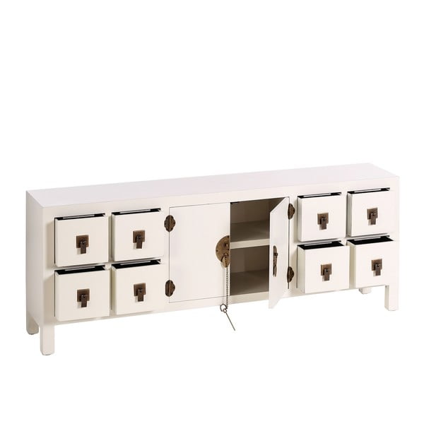 Žema šoninė spintelė baltos spalvos 130x50,5 cm Oriente – Ixia-image-2