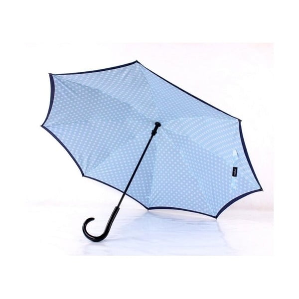 Mėlynas skėtis su juodomis detalėmis "Dots", ⌀ 110 cm