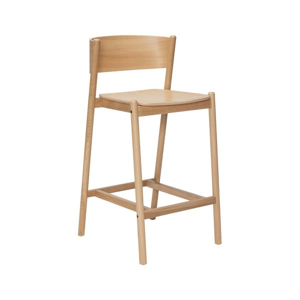 Baro taburetė natūralios spalvos iš ąžuolo (sėdynės aukštis 75 cm) Oblique – Hübsch