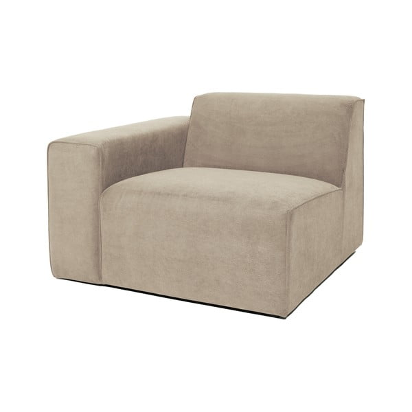 Smėlio spalvos aksominės modulinės sofos elementas Scandic Sting, 101 cm, kairysis kampas-image-2