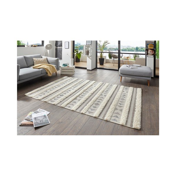 Pilkas kilimas Mint Rugs Handira Tribal Stripes, 155 x 230 cm-image-3