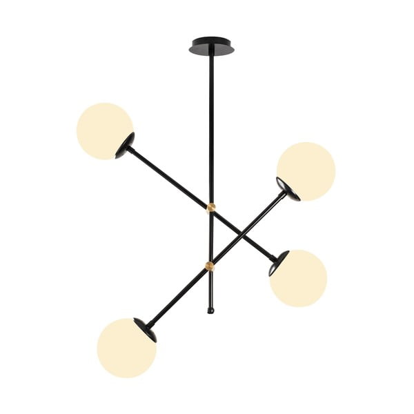 Juodos spalvos kabantis šviestuvas su stiklo gaubtu Best – Opviq lights-image-2