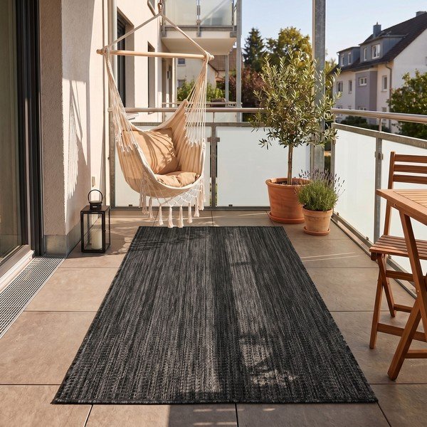 Juodos spalvos lauko ir vidaus kilimas 80x150 cm Mira 1450 – Ayyildiz Carpets-image-1