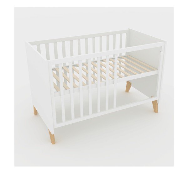 Vaikiška lovelė baltos spalvos 60x120 cm Léon – Roba-image-3