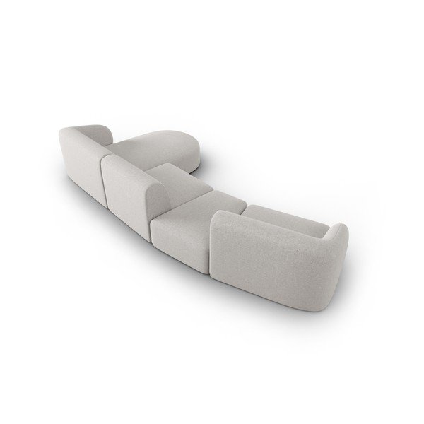 Šviesiai pilkos spalvos iš šenilinio audinio kampinė sofa (su dešiniuoju kampu/su gultu) Paolo – Milo Casa-image-3