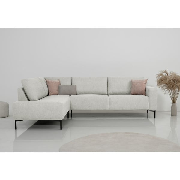 Kampinė sofa šviesiai pilkos spalvos (su kairiuoju kampu) Loosdrecht – Scandic-image-1