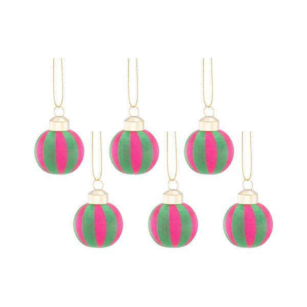 Iš tekstilės Kalėdiniai žaisliukai rinkinyje 6 vnt. 12 cm Yarn Stripe – Sass & Belle