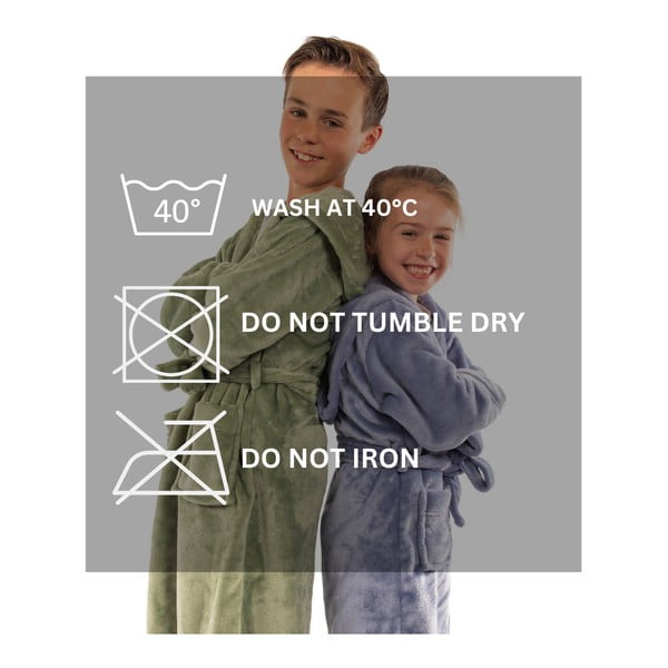 Iš mikropliušo vaikiškas chalatas rudos spalvos Delux – Tiseco Home Studio-image-4