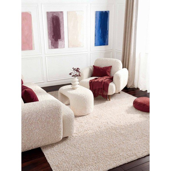 Rankų darbo kreminės spalvos iš boucle kilimas 200x290 cm Notting Hill Portobello – Ted Baker-image-1