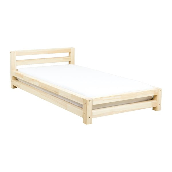 "Benlemi" Viengulė lakuota eglės lova, 90 x 180 cm