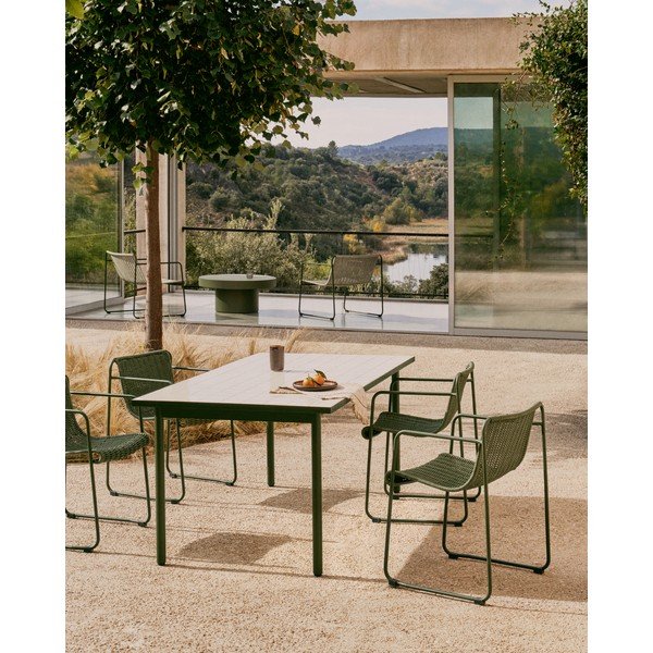 Iš plieno sodo valgomojo stalas 91x182 cm Maurina – Kave Home-image-1