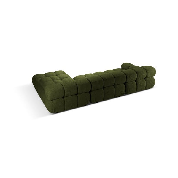 Iš boucle modulinė kampinė sofa žalios spalvos (su dešiniuoju kampu) Bellis – Micadoni Home-image-4