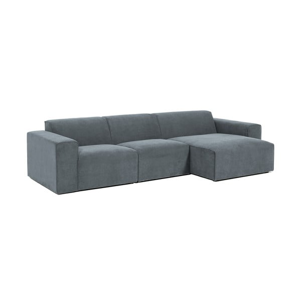 Iš kordinio velveto kampinė sofa pilkos spalvos (su dešiniuoju kampu) Sting – Scandic-image-1