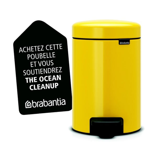 "Brabantia Newicon" geltonos spalvos šiukšliadėžė su pedalais, 3 l-image-2