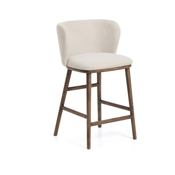 Smėlio spalvos iš audinio baro taburetė (sėdynės aukštis 65 cm) Ciselia – Kave Home