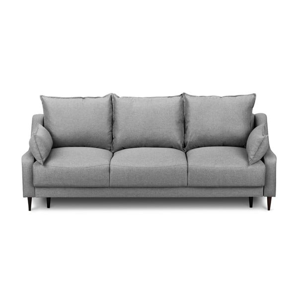 Pilkos spalvos sofa-lova su daiktų laikymo vieta Mazzini Sofas Ancolie, 215 cm