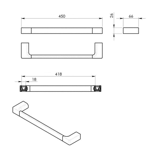Sieninis iš žalvario rankšluosčio laikiklis auksinės spalvos Gedy Pirenei – Sapho-image-2