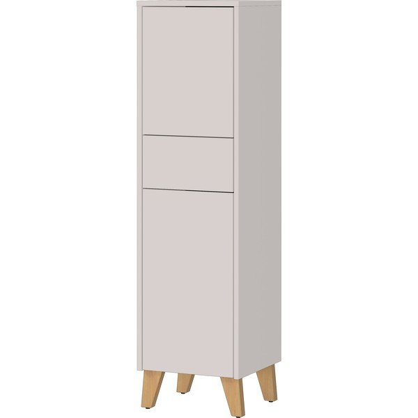 Kreminės spalvos matinis aukšta vonios daiktadėžė 33x123 cm Arnea – Germania