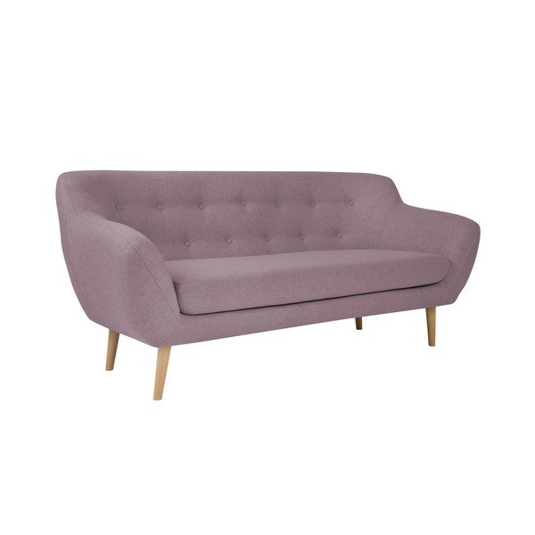 Rožinė trijų vietų sofa su šviesiomis kojomis Mazzini Sofas Sicile-image-2