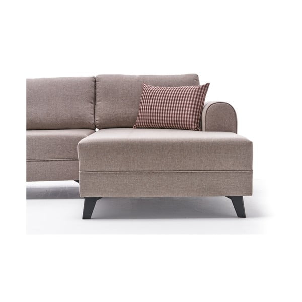 Kampinė sofa smėlio spalvos („U“ formos) Belen – Balcab Home-image-4