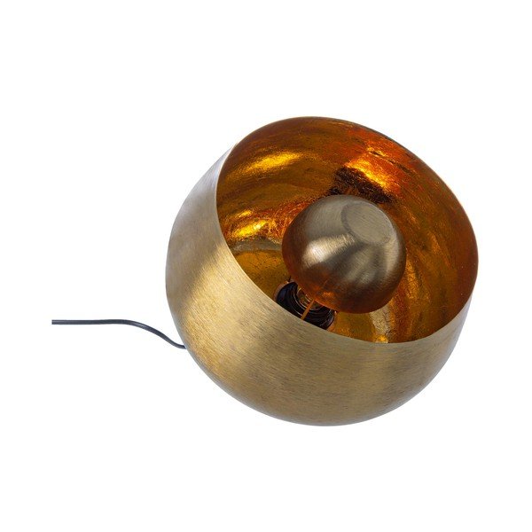 Auksinės spalvos iš metalo stalinis šviestuvas (aukštis 24,5 cm) su metaliniu gaubtu Ishan – Bizzotto