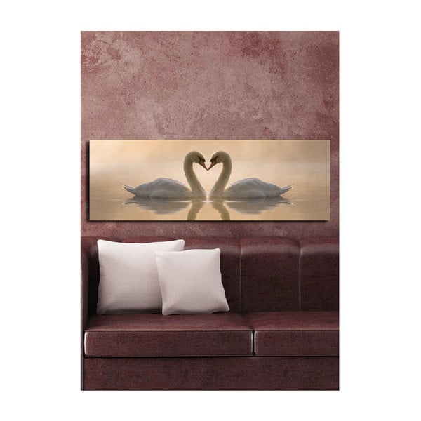 Paveikslas ant drobės Swan Love, 90 x 30 cm-image-1