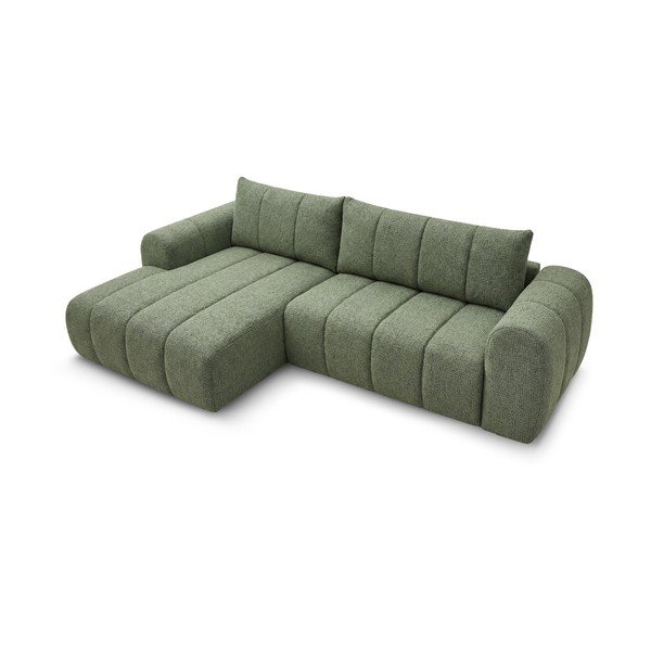 Žalios spalvos kampinė sofa (su kairiuoju kampu/su gultu) Nesty – Bobochic Paris-image-4