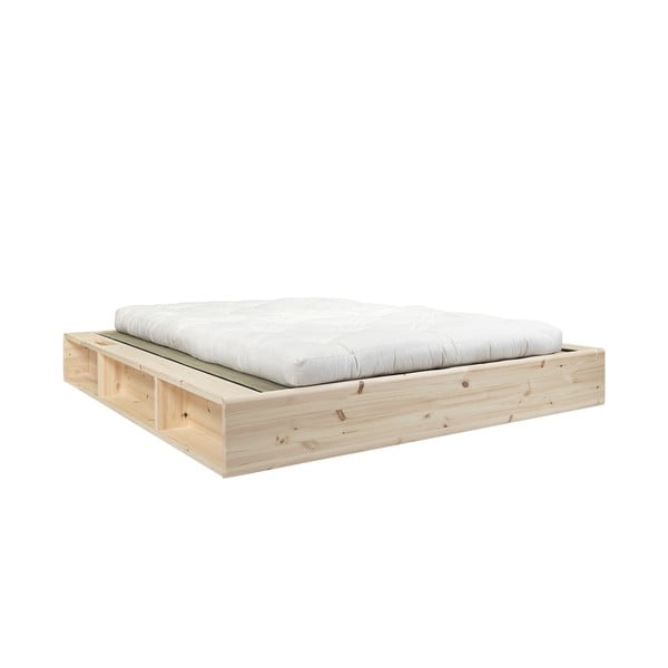 Dvigulė lova iš medienos masyvo su futonu Comfort ir pagrindu Karup Design Ziggy, 160 x 200 cm