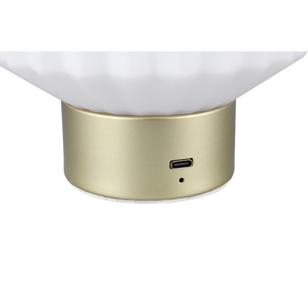 Stalinis šviestuvas baltos spalvos/auksinės spalvos LED su pritemdymo funkcija (aukštis 19,5 cm) su stiklo gaubtu Lord – Reality-image-4