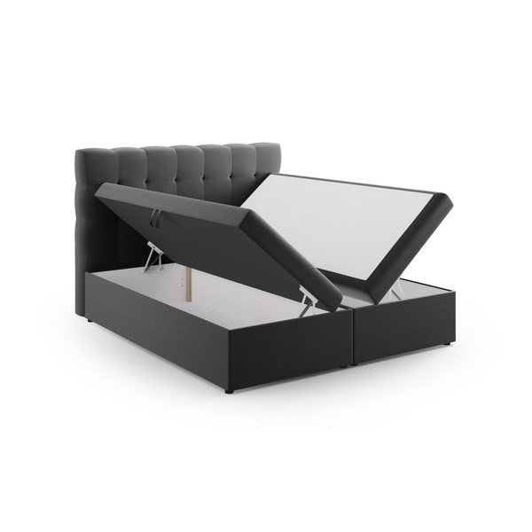 Spyruoklinė lova antracito spalvos su sandėliavimo vieta 180x200 cm Bali – Cosmopolitan Design-image-4