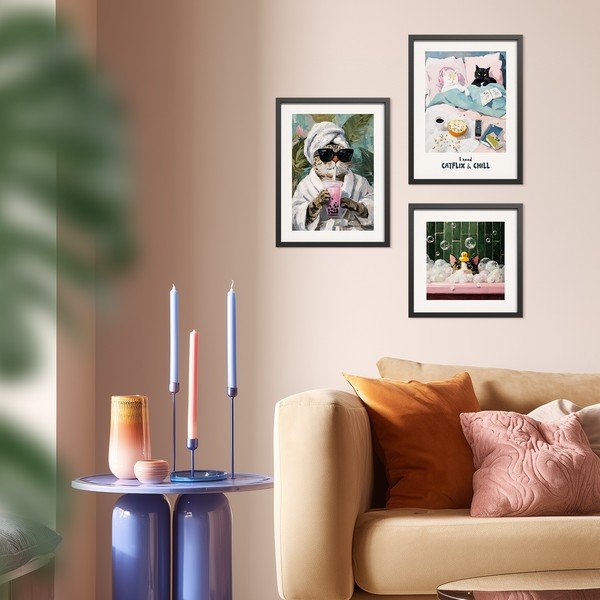 Spausdintas paveikslas su rėmeliu 30x40 cm Catflix – Styler-image-2