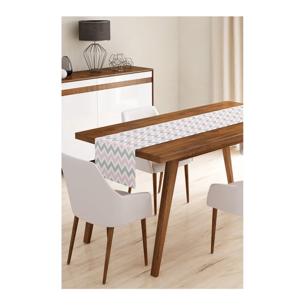 Minimalistiniai pagalvėlių užvalkalai Pinky Grey Stripes mikropluošto staltiesė, 45 x 145 cm