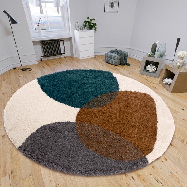 Apvalios formos kilimas rudos spalvos ø 160 cm Arti – Hanse Home-image-1