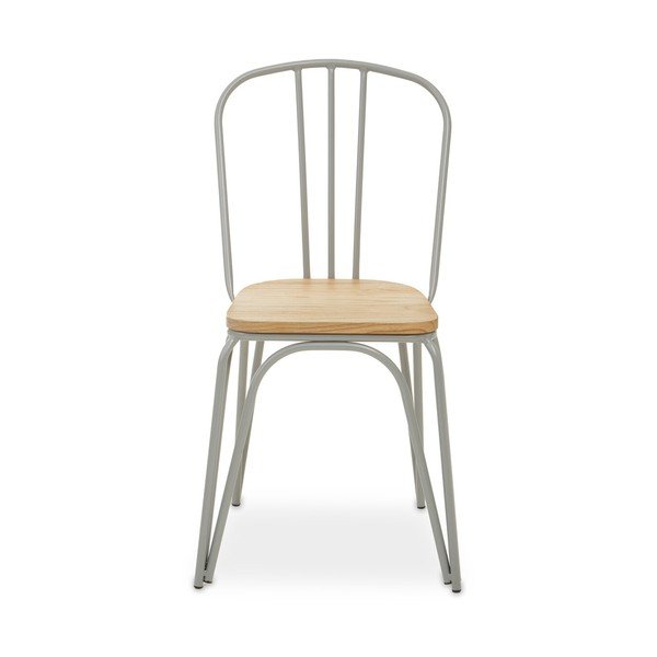 Pilkos spalvos/natūralios spalvos iš guobos masyvo valgomojo kėdė District – Premier Housewares-image-2