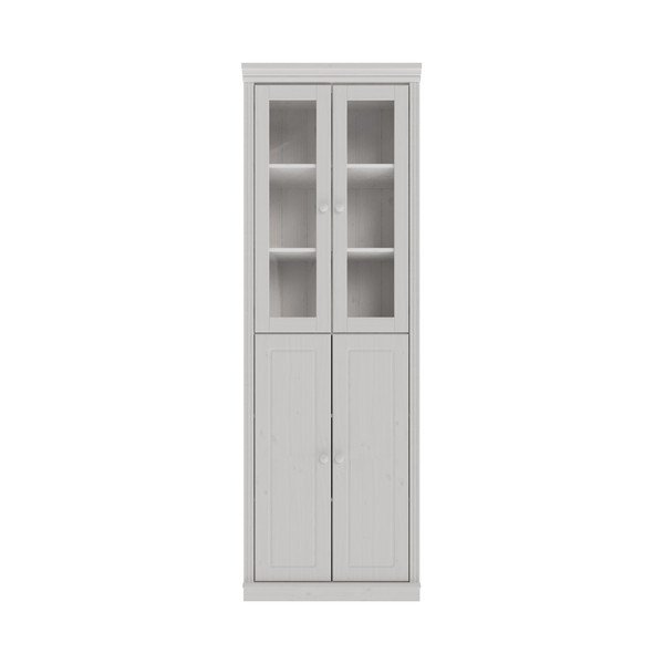 Baltos spalvos iš pušies masyvo vitrina 74x223x37 cm Anita – Støraa