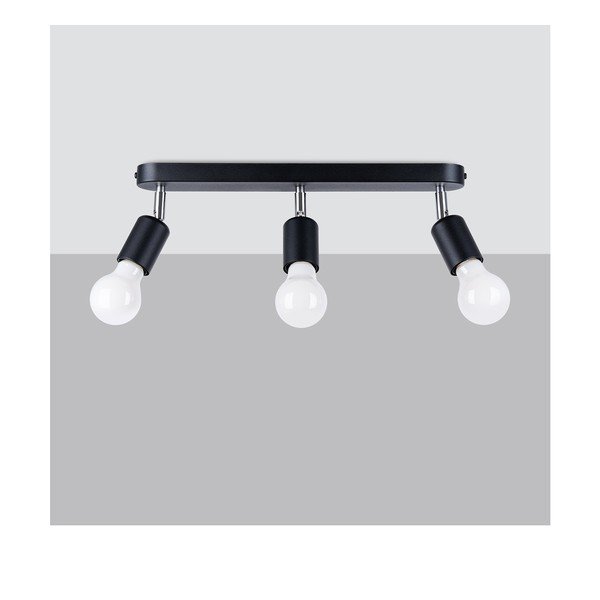 Juodos spalvos iš metalo lubinis šviestuvas ø 6 cm Brando – Sollux-image-2