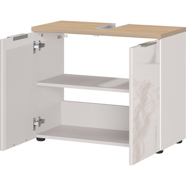 Kreminės spalvos blizgus spintelė po kriaukle 70x58 cm Tavira – Germania-image-2