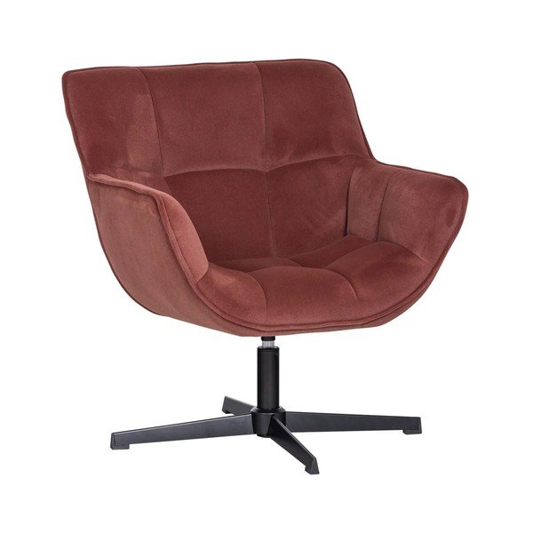 Terakotos spalvos pasukamas krėslas iš velveto Wibo – WOOOD