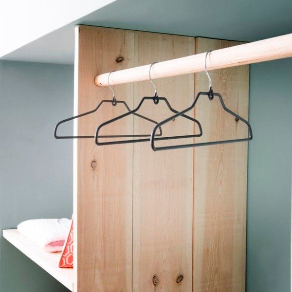 3 pakabų rinkinys su kelnių juostele Compactor Taupe Coats-image-1