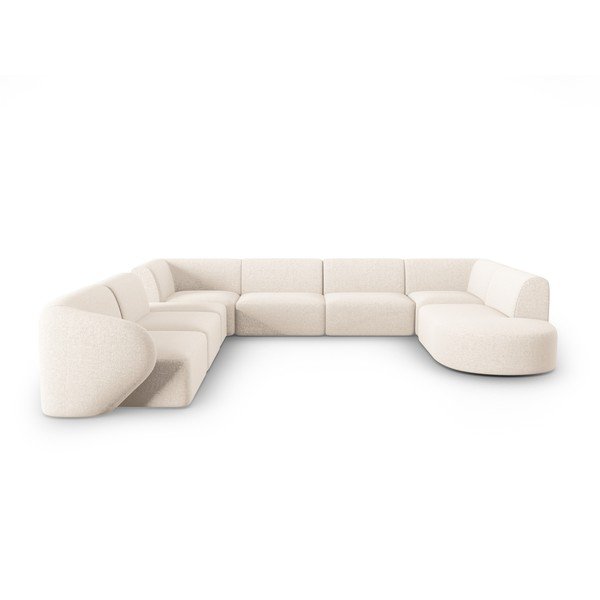 Smėlio spalvos iš šenilinio audinio kampinė sofa (su kairiuoju kampu/„U“ formos) Paolo – Milo Casa