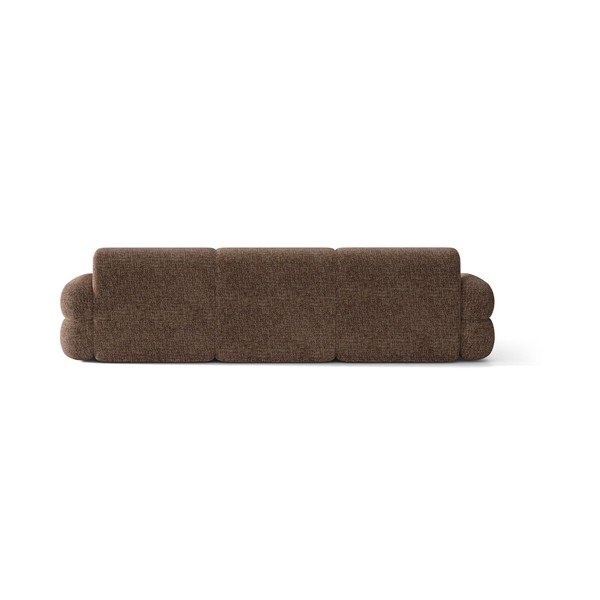 Rudos spalvos kampinė sofa iš šenilinio audinio (su kairiuoju kampu/su gultu) Neo – Micadoni -image-4