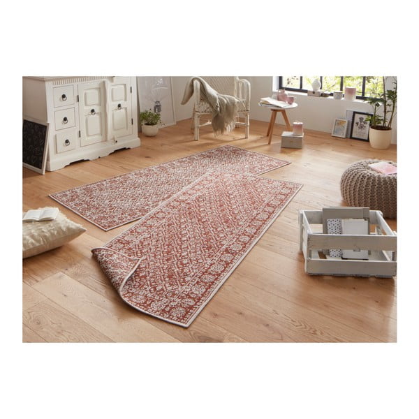 Raudonas raštuotas dvipusis lauko kilimas bougari Curacao, 80 x 150 cm-image-4