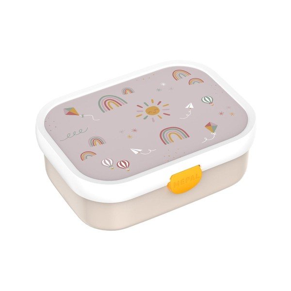 Smėlio spalvos iš plastiko vaikiška pietų dėžutė Sunshine & Rainbow – Mepal