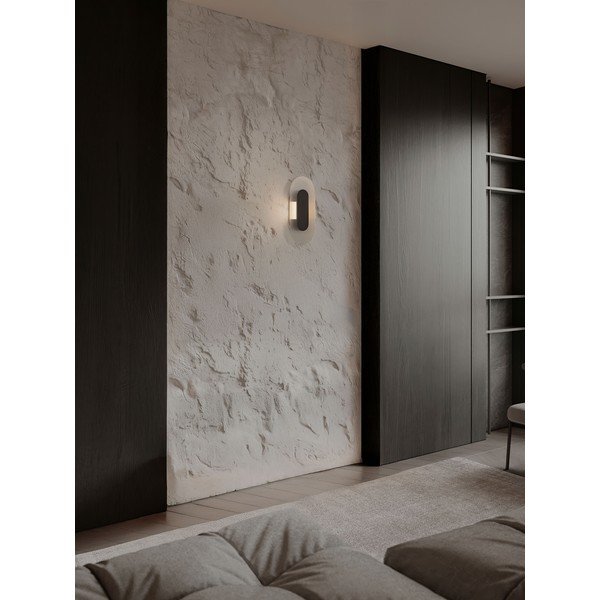Matinės juodos spalvos iš metalo sieninė lempa LED Vetrio – Nova Luce-image-2