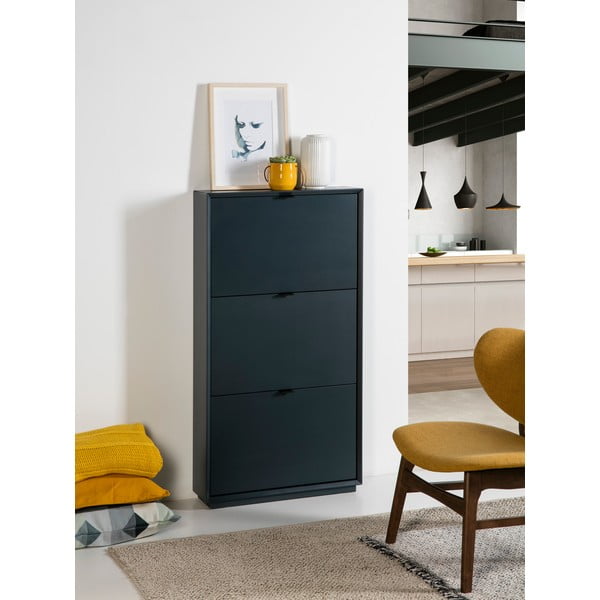 Mėlynos spalvos batų spinta su 3 stalčiais Marckeric Luka-image-1